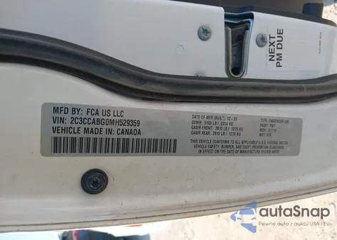 2021 Chrysler 300 300S из США, поврежденный, VIN 2C3CCABG0MH529359